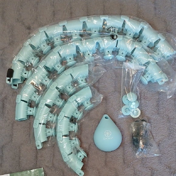 NIB GAIAM Light Blue Weighted Fitness Hoop From Free People Movement - Picture 3 of 6